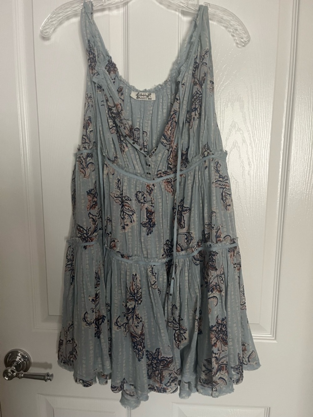 Free People Light Blue Floral Romper